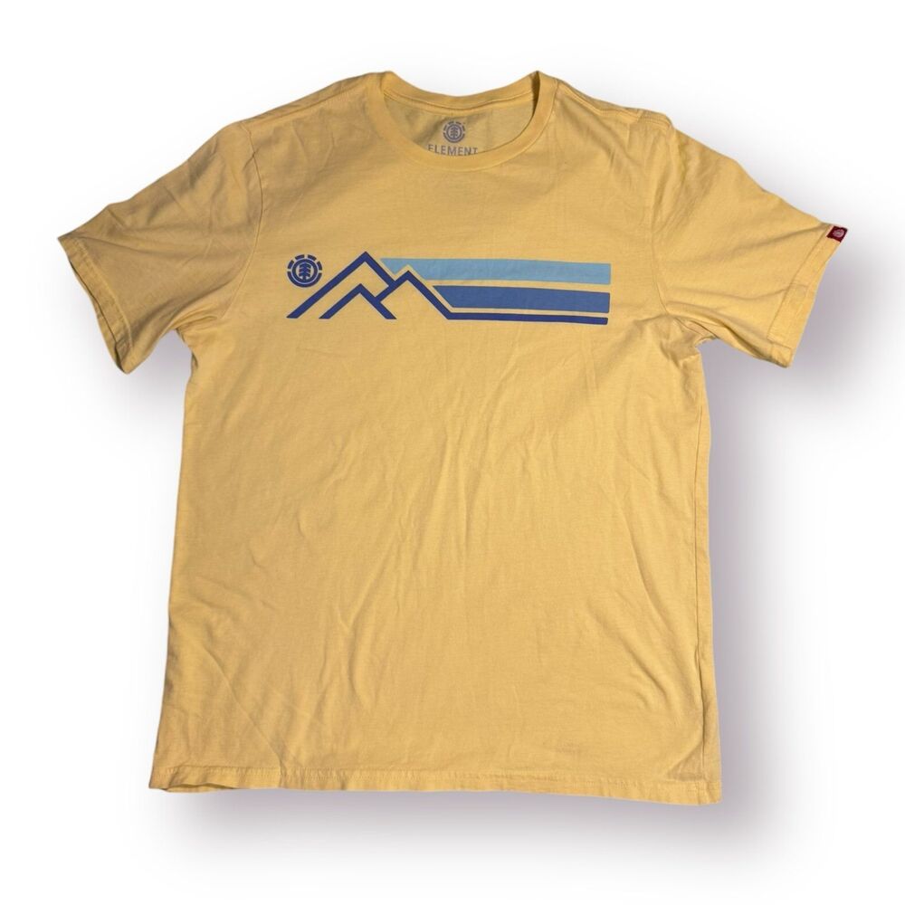 Element Sierra Graphic T-Shirt Yellow Medium 100% Cotton